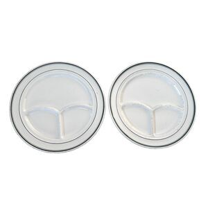 Vtg Jackson China Restaurant Ware Divided Grill Plate Green Bands Falls Creek PA